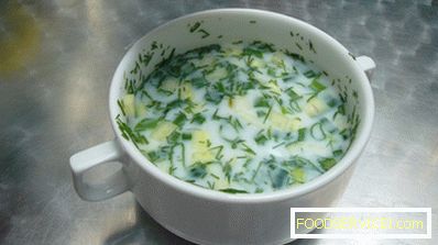 Okroshka with celery - spicy cold soup