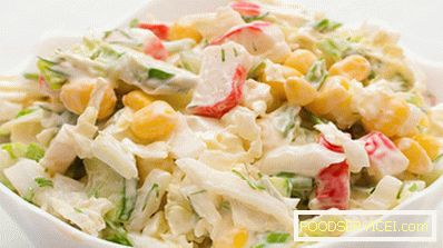Salad with Crab Sticks and Cabbage